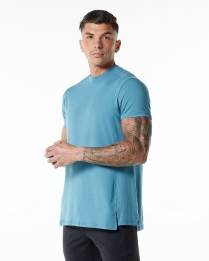 Alphalete Evo Uomo Camicie Blu | 50FNKLZTH