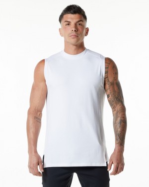 Alphalete Evo Uomo Canotta Bianche | 48RHCJAUB