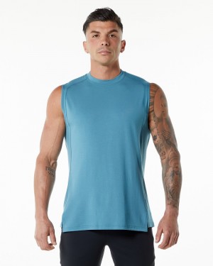 Alphalete Evo Uomo Canotta Blu | 56DGHQVXR