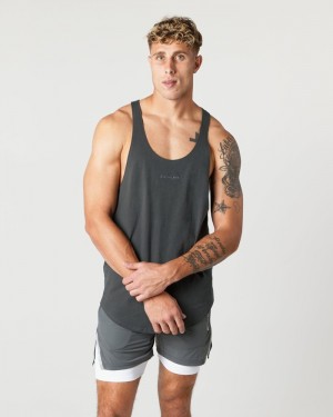 Alphalete Heavy Cotone Core Stringer Uomo Canotta Grigie | 63PDBKRZS