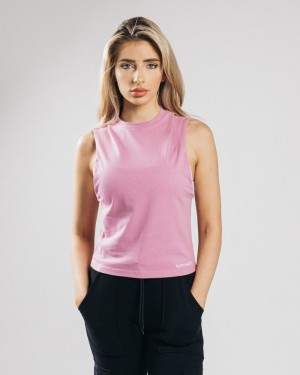 Alphalete Heavy Cotone Cutoff Donna Canotta Rosa | 07BADIPQR