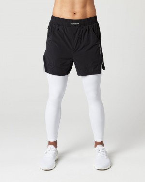 Alphalete Infinity 2-in-1 Speed 5.5" Uomo Pantaloncini Nere Bianche | 48IUOZCAK