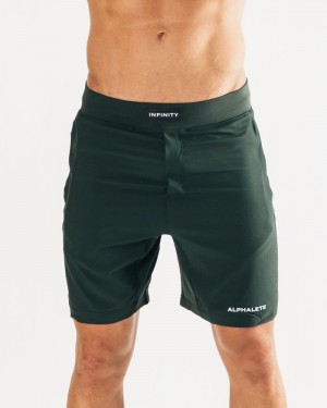 Alphalete Infinity 7" Uomo Pantaloncini Verdi | 82QGVTIOM