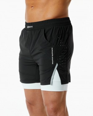 Alphalete Infinity Speed 5.5" Uomo Pantaloncini Nere Bianche | 64CRJIDTA