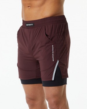 Alphalete Infinity Speed 5.5" Uomo Pantaloncini Bordeaux | 51WHVFTEB