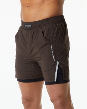 Alphalete Infinity Speed 5.5" Uomo Pantaloncini Marroni | 12PLSHUJK