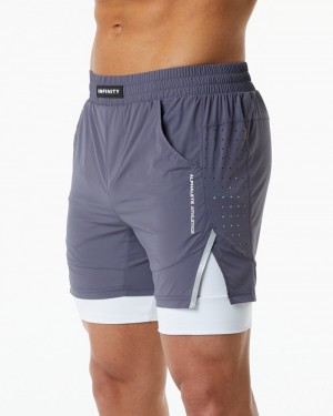 Alphalete Infinity Speed 5.5" Uomo Pantaloncini Viola | 38TZAJMQO