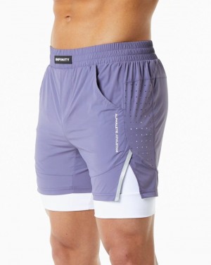 Alphalete Infinity Speed 5.5" Uomo Pantaloncini Viola | 05BRFOEZY