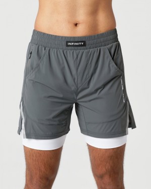 Alphalete Infinity Speed 5.5" Uomo Pantaloncini Grigie | 43CTRPVXD