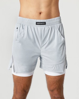 Alphalete Infinity Speed 5.5" Uomo Pantaloncini Grigie | 87AHFKOIM