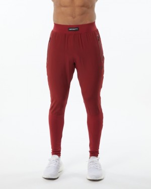 Alphalete Infinity Tech Uomo Pantaloni Jogger Rosse | 08EUTGZHD