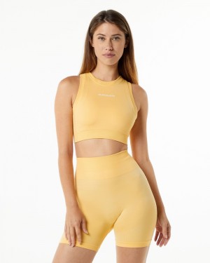 Alphalete Ozone Crop Donna Reggiseni Gialle | 94HVCMEIG