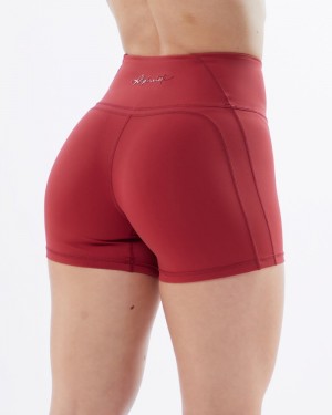 Alphalete Pulse Surge 4" Donna Pantaloncini Rosse | 29DLRYZFE