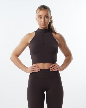 Alphalete Pulse Zip Donna Canotta Grigie | 82DSUVCHX