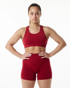 Alphalete Revival Donna Reggiseni Rosse Profondo | 60TIEZMYL