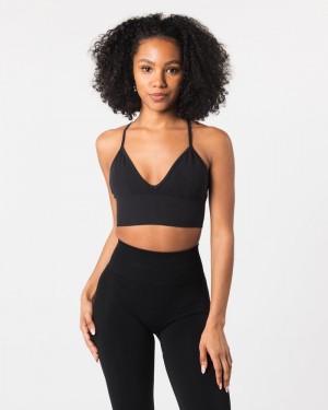 Alphalete Seamless Costine Donna Reggiseni Nere | 59XIDSGUW