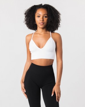 Alphalete Seamless Costine Donna Reggiseni Bianche | 86YTRKWXH