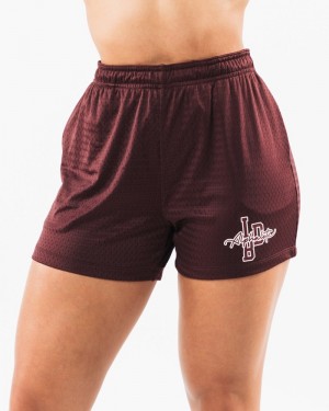Alphalete Signature Mesh 4" Donna Pantaloncini Bordeaux | 30IHNXZAG