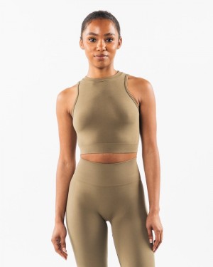 Alphalete Stratus Crop Donna Canotta Grigie | 79UTQGRDP