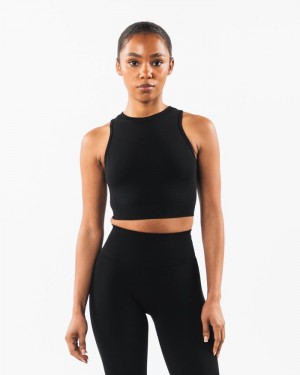 Alphalete Stratus Crop Donna Canotta Nere | 89LAOYUSE