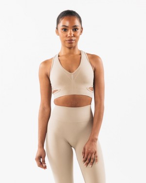 Alphalete Stratus Donna Reggiseni Beige | 50LYDUFHQ