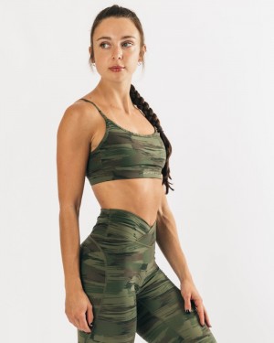 Alphalete Surface Limitless Donna Reggiseni Verde Oliva Camouflage | 71YOZCGVB