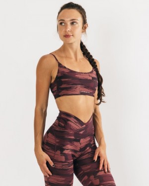Alphalete Surface Limitless Donna Reggiseni Bordeaux Camouflage | 29BWFRMPN