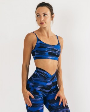 Alphalete Surface Limitless Donna Reggiseni Blu Camouflage | 54LGBHUXV