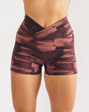 Alphalete Surface Power 5" Donna Pantaloncini Bordeaux Camouflage | 93LIWZMVO