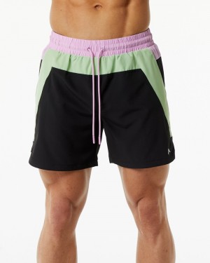 Alphalete Swim Trunk 5.5" Uomo Boardshort Verdi Nere | 05PIYHLEA