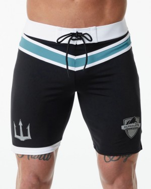 Alphalete Trident Competizione Uomo Boardshort Nere | 76UJWRQNO