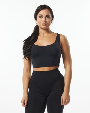 Alphalete Ultrasoft Square Neck Donna Canotta Nere | 06NPAUDFI