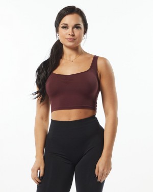 Alphalete Ultrasoft Square Neck Donna Canotta Bordeaux | 09XATBEIS