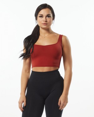 Alphalete Ultrasoft Square Neck Donna Canotta Rosa | 27KBTIOFA