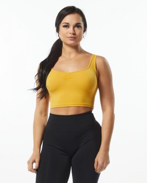 Alphalete Ultrasoft Square Neck Donna Canotta Gialle | 78STKUHGI
