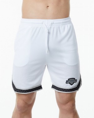 Alphalete Varsity Basketball 9" Uomo Pantaloncini Bianche | 68GNYHKUC