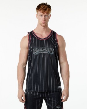 Alphalete Varsity Basketball Jersey Uomo Canotta Nere | 29GQJTXWO