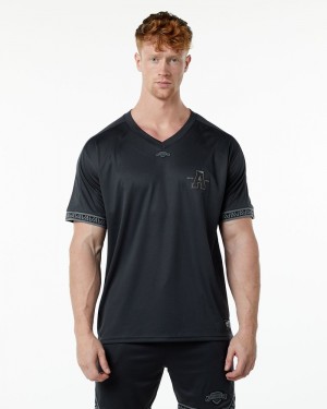 Alphalete Varsity NFL Jersey Uomo Camicie Nere | 72QYDLHFZ