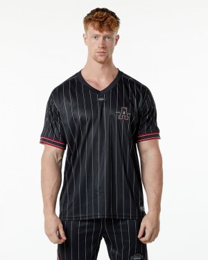 Alphalete Varsity NFL Jersey Uomo Camicie Nere | 16RHZDXOY