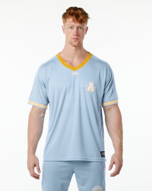 Alphalete Varsity NFL Jersey Uomo Camicie Blu Chiaro | 39RCSUZGE
