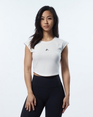Alphalete Velocity Crop Donna Camicie Bianche | 59NOKLYVI