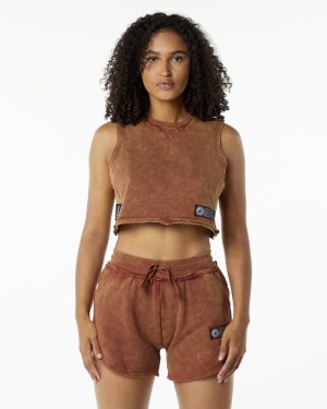 Alphalete Very Terry Crop Cutoff Donna Canotta Khaki | 03UASLFCZ