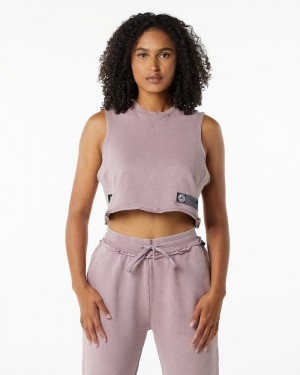Alphalete Very Terry Crop Cutoff Donna Canotta Rosa | 69OJCGKMS