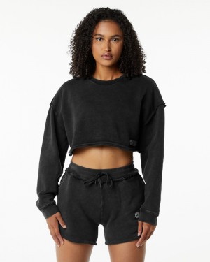Alphalete Very Terry Crop Pullover Donna Felpa Nere | 36CSTPRLG