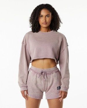 Alphalete Very Terry Crop Pullover Donna Felpa Rosa | 19NMDYPKS