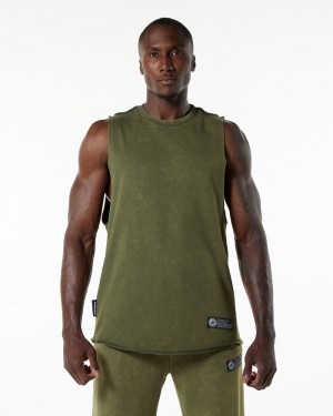 Alphalete Very Terry Cutoff Uomo Canotta Verdi | 34FPOXBEU