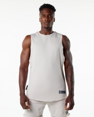 Alphalete Very Terry Cutoff Uomo Canotta Bianche | 10ZWHDXBO