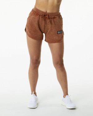 Alphalete Very Terry Donna Pantaloncini Khaki | 15SIZPTYN