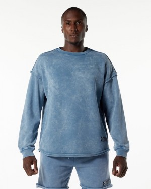 Alphalete Very Terry Pullover Uomo Felpa Blu | 94POWLKNA