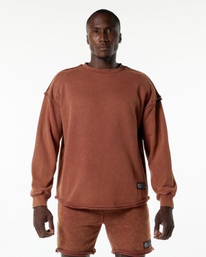 Alphalete Very Terry Pullover Uomo Felpa Khaki | 09PDQGKMI